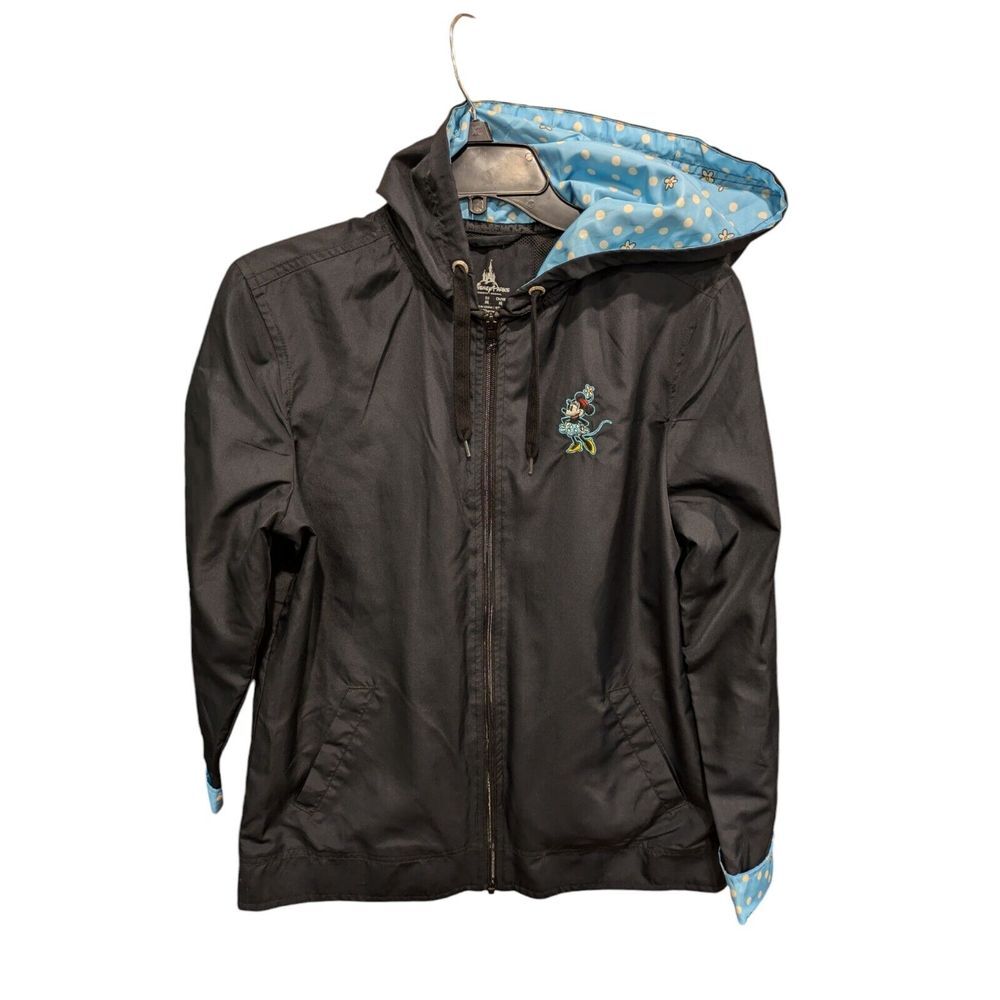Minnie Mouse  Small  Windbreaker Hoodie Zip Jacket‎ Disney Park Disneyland